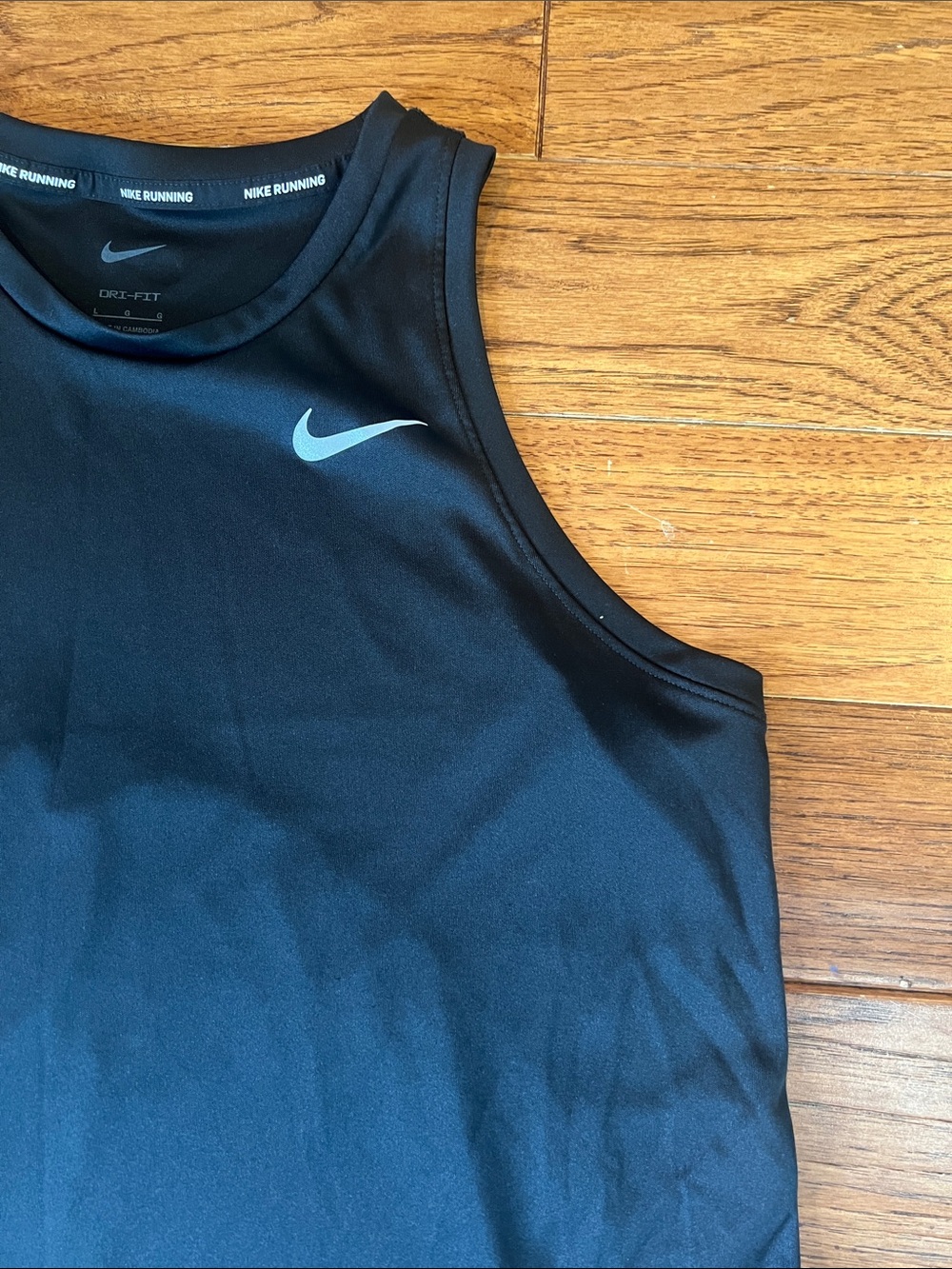 Nike Running Black Dri-Fit Sleeveless Tank Size L - Picture 4 of 8